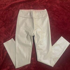 Splendid Shiny Cream Leggings